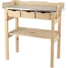 Table à rempoter en pin avec plateau zinc