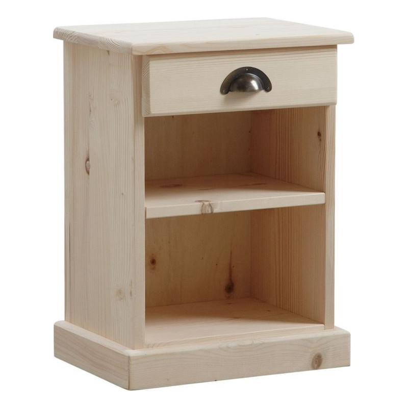 Table de nuit en épicéa brut