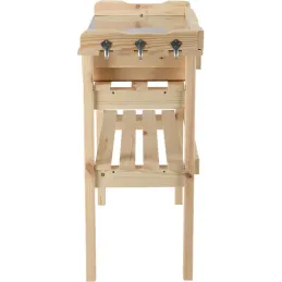 Table à rempoter en pin avec plateau zinc