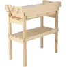 Table à rempoter en pin avec plateau zinc