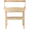 Table à rempoter en pin avec plateau zinc