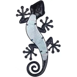 Gecko décoratif en métal et verre Arabesque