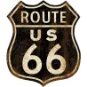 Décoration murale Route US 66 en métal 30 x 35 cm