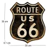 Décoration murale Route US 66 en métal 30 x 35 cm