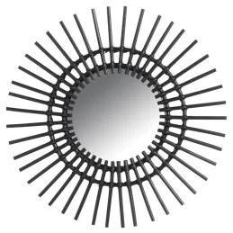 Miroir déco Vintage rotin noir 