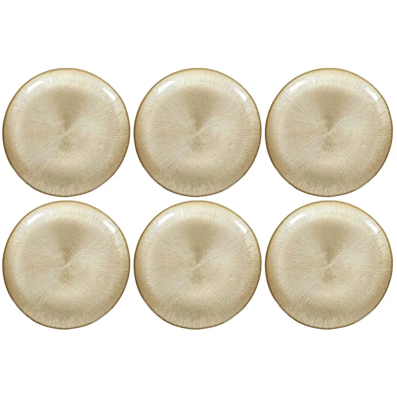 Assiette dorée en verre Royal (Lot de 6)
