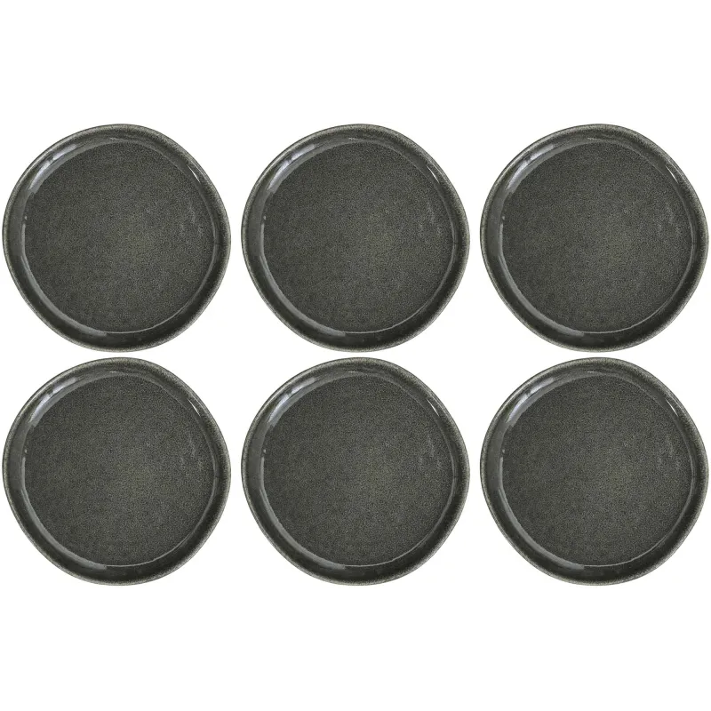 Assiette en grès vert Black Forest (Lot de 6)