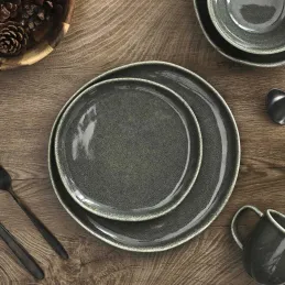 Assiette en grès vert Black Forest (Lot de 6)