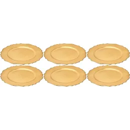 Dessous d'assiette en plastique doré Royal (Lot de 6)