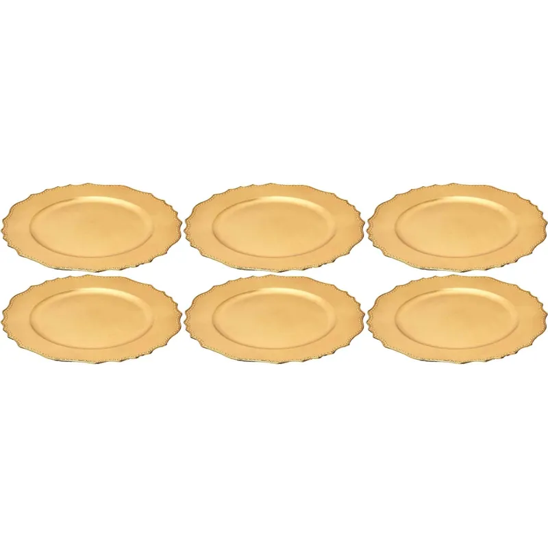 Dessous d'assiette en plastique doré Royal (Lot de 6)