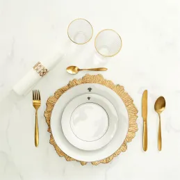 Dessous d'assiette en plastique doré Royal (Lot de 6)