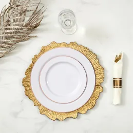 Dessous d'assiette en plastique doré Royal (Lot de 6)