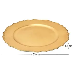 Dessous d'assiette en plastique doré Royal (Lot de 6)