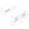 Set meuble TV en bois 2 portes et table basse 1 tiroir Bali