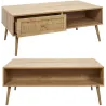 Set meuble TV en bois 2 portes et table basse 1 tiroir Bali