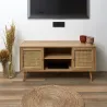 Set meuble TV en bois 2 portes et table basse 1 tiroir Bali