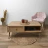 Set meuble TV en bois 2 portes et table basse 1 tiroir Bali