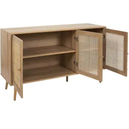 Set buffet 3 portes + meuble TV en bois 2 portes et table basse 1 tiroir Bali