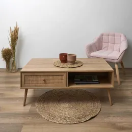 Set buffet 3 portes + meuble TV en bois 2 portes et table basse 1 tiroir Bali