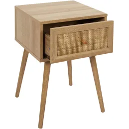 Set commode en bois 3 tiroirs et chevet 1 tiroir Bali