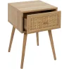 Set commode en bois 3 tiroirs et chevet 1 tiroir Bali