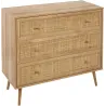 Set commode en bois 3 tiroirs et chevet 1 tiroir Bali