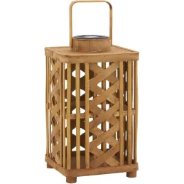 Lanterne solaire en bois de sapin