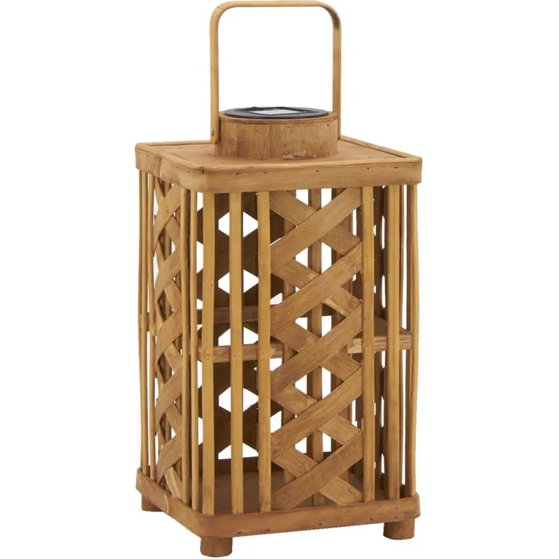 Lanterne solaire en bois de sapin