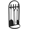 Valet de cheminée 4 accessoires métal noir