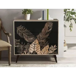 Commode en manguier naturel et teinté noir TROPICA