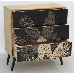 Commode en manguier naturel et teinté noir TROPICA