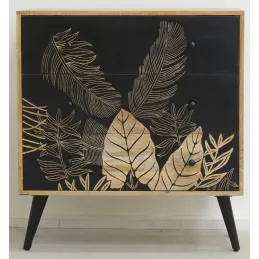 Commode en manguier naturel et teinté noir TROPICA