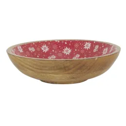 Corbeille en manguier et résine décor Edelweiss