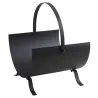 Porte-bûches design en métal noir