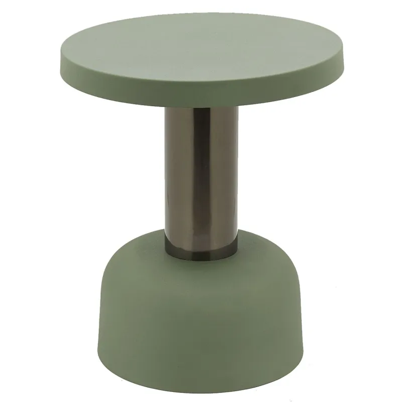 Table basse en métal kaki