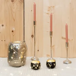 Hauts bougeoirs en aluminium (Lot de 3)