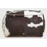 Pouf carré en peau de vache véritable