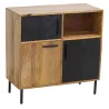 Commode en manguier naturel et teinté noir Damier