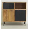 Commode en manguier naturel et teinté noir Damier