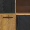 Commode en manguier naturel et teinté noir Damier