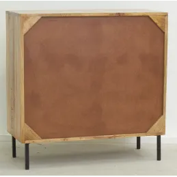 Commode en manguier naturel et teinté noir Damier