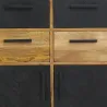 Commode en manguier naturel et teinté noir Damier