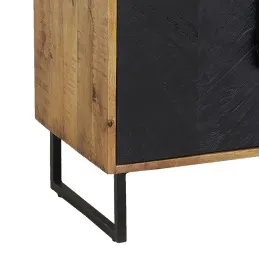 Commode en manguier naturel et teinté noir Damier
