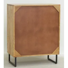 Commode en manguier naturel et teinté noir Damier