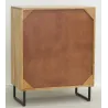 Commode en manguier naturel et teinté noir Damier