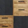 Commode en manguier naturel et teinté noir Damier