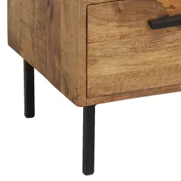 Commode en manguier naturel et teinté noir Damier