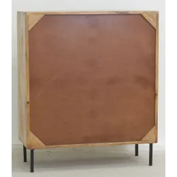 Commode en manguier naturel et teinté noir Damier