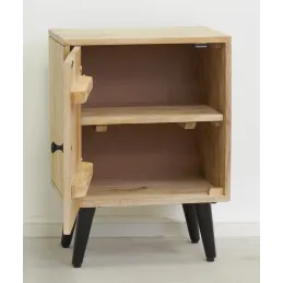 Table de nuit en manguier naturel et noir TROPICA
