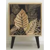 Table de nuit en manguier naturel et noir TROPICA